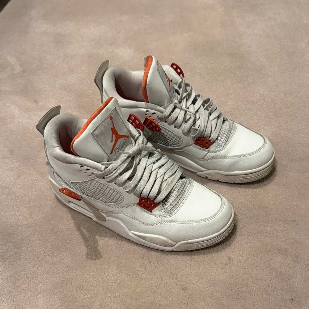 Jordan Men's White and Red Sneakers